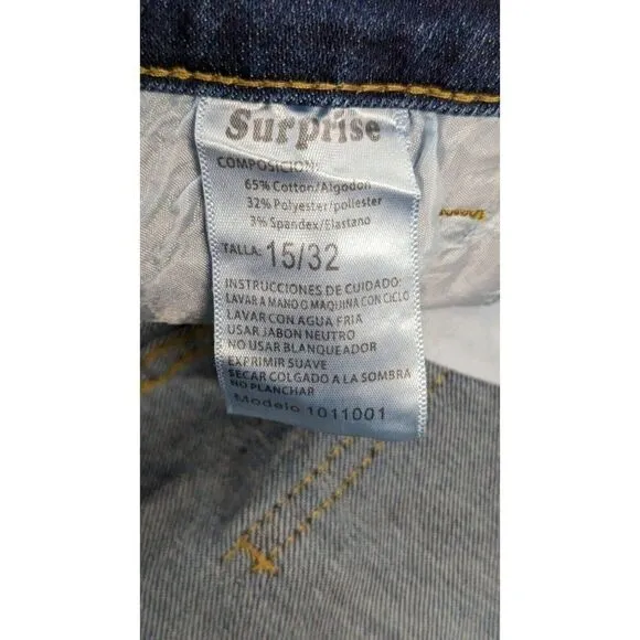 Surprise Womens Size 15/32 Blue Denim Medium Wash Straight &amp; Pencil Skirt