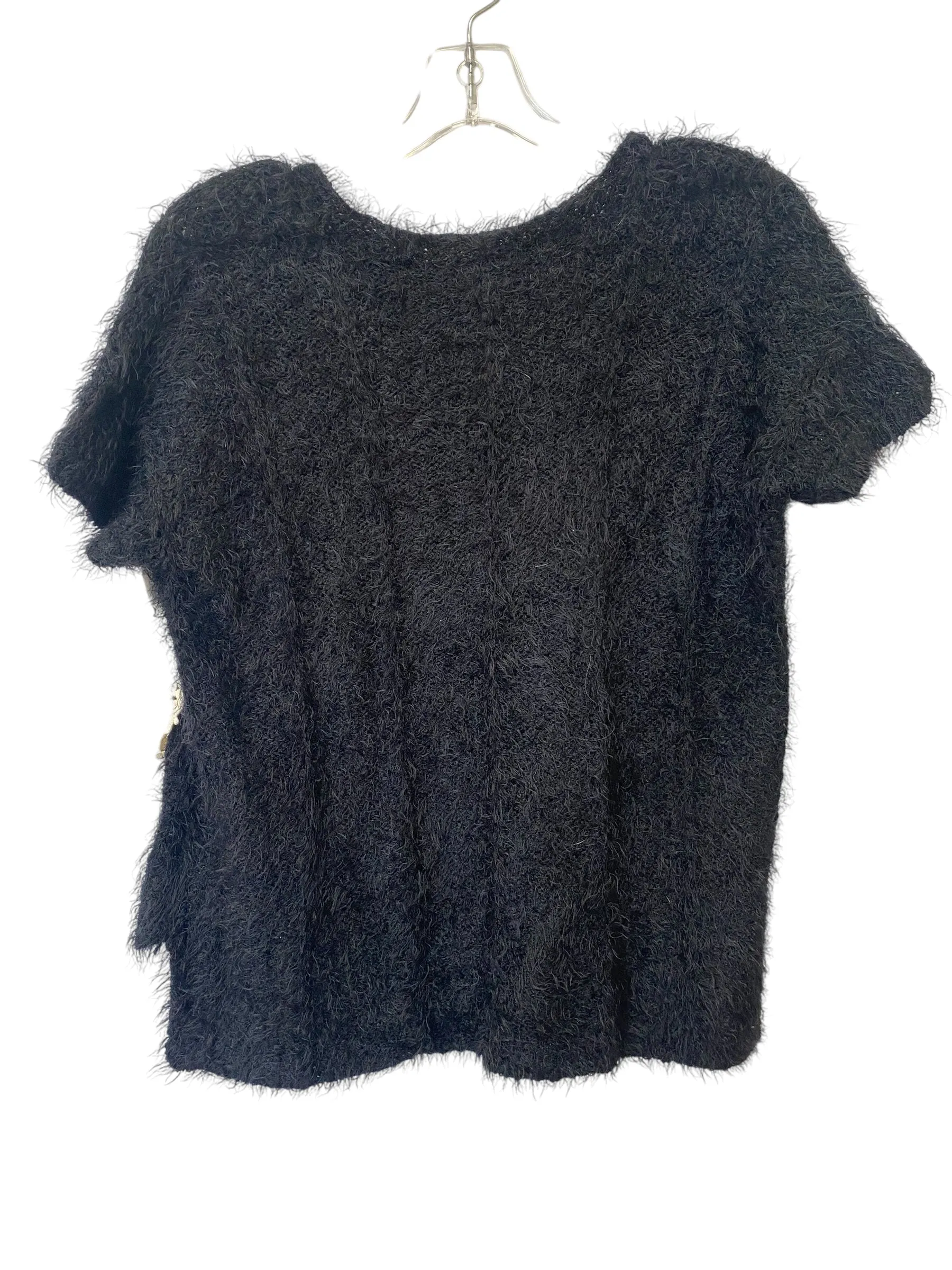 Sweater Short Sleeve By Clothes Mentor In Black, Size: S