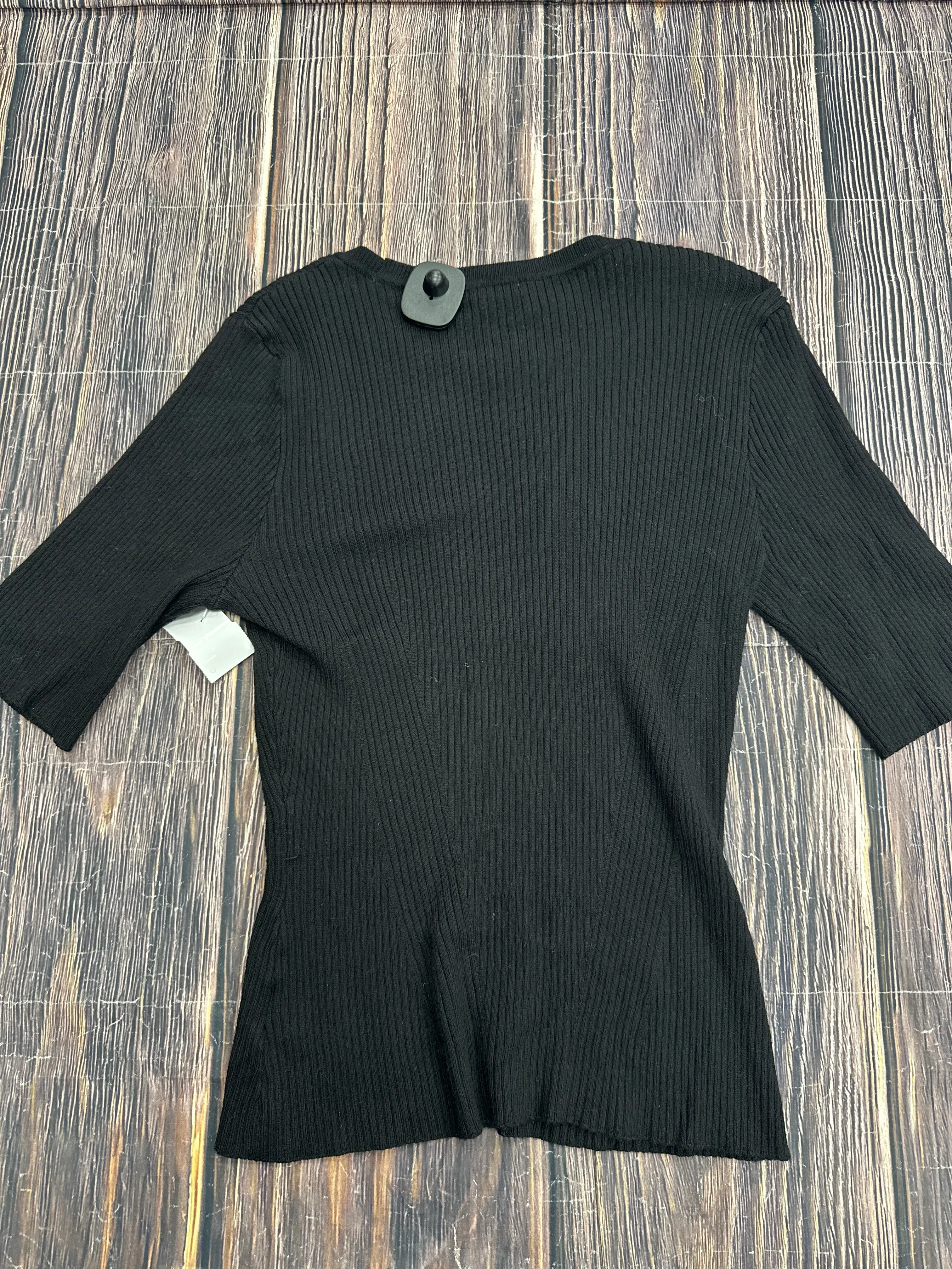 Sweater Short Sleeve By Ophelia Roe In Black, Size: L
