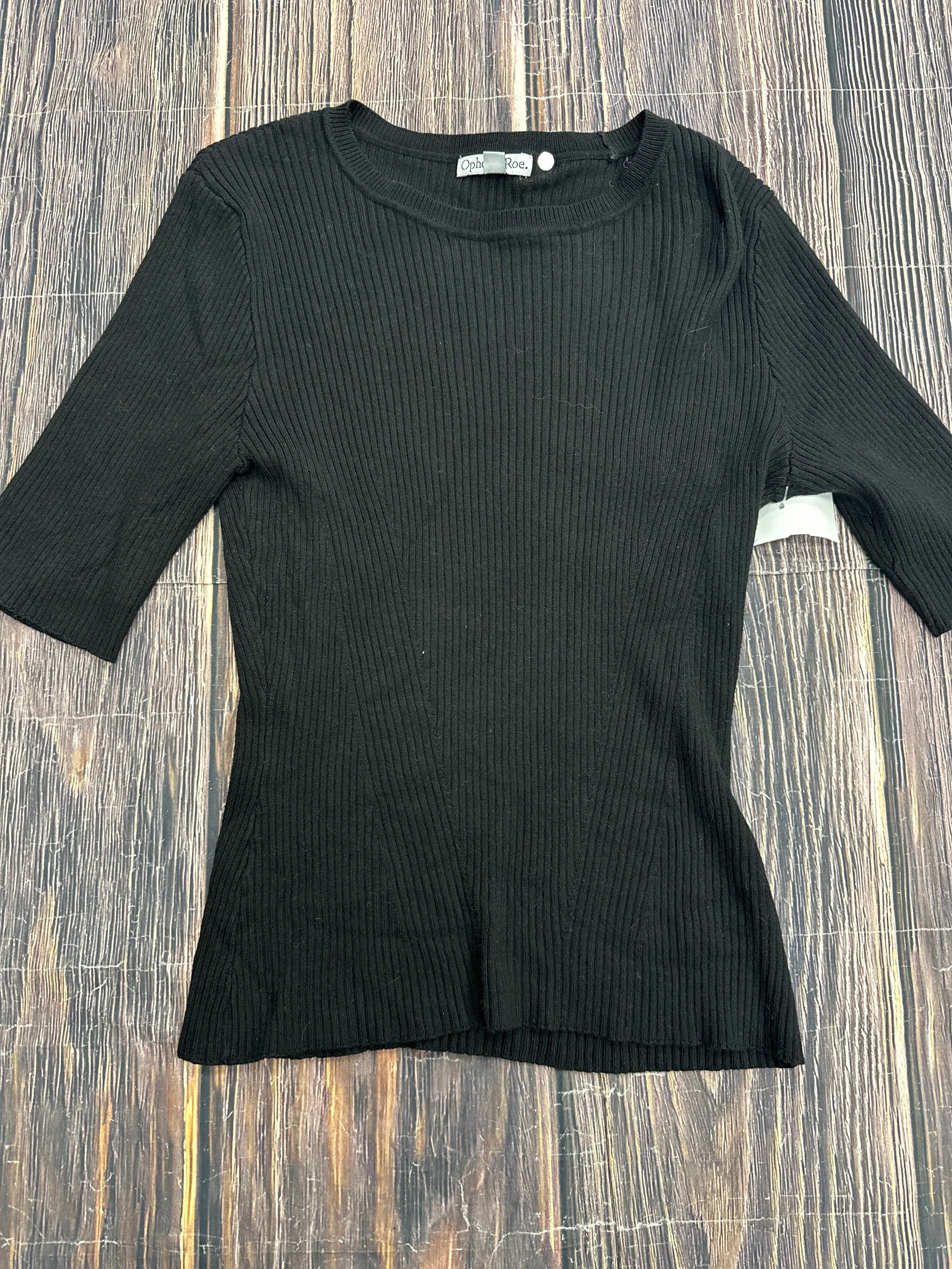 Sweater Short Sleeve By Ophelia Roe In Black, Size: L