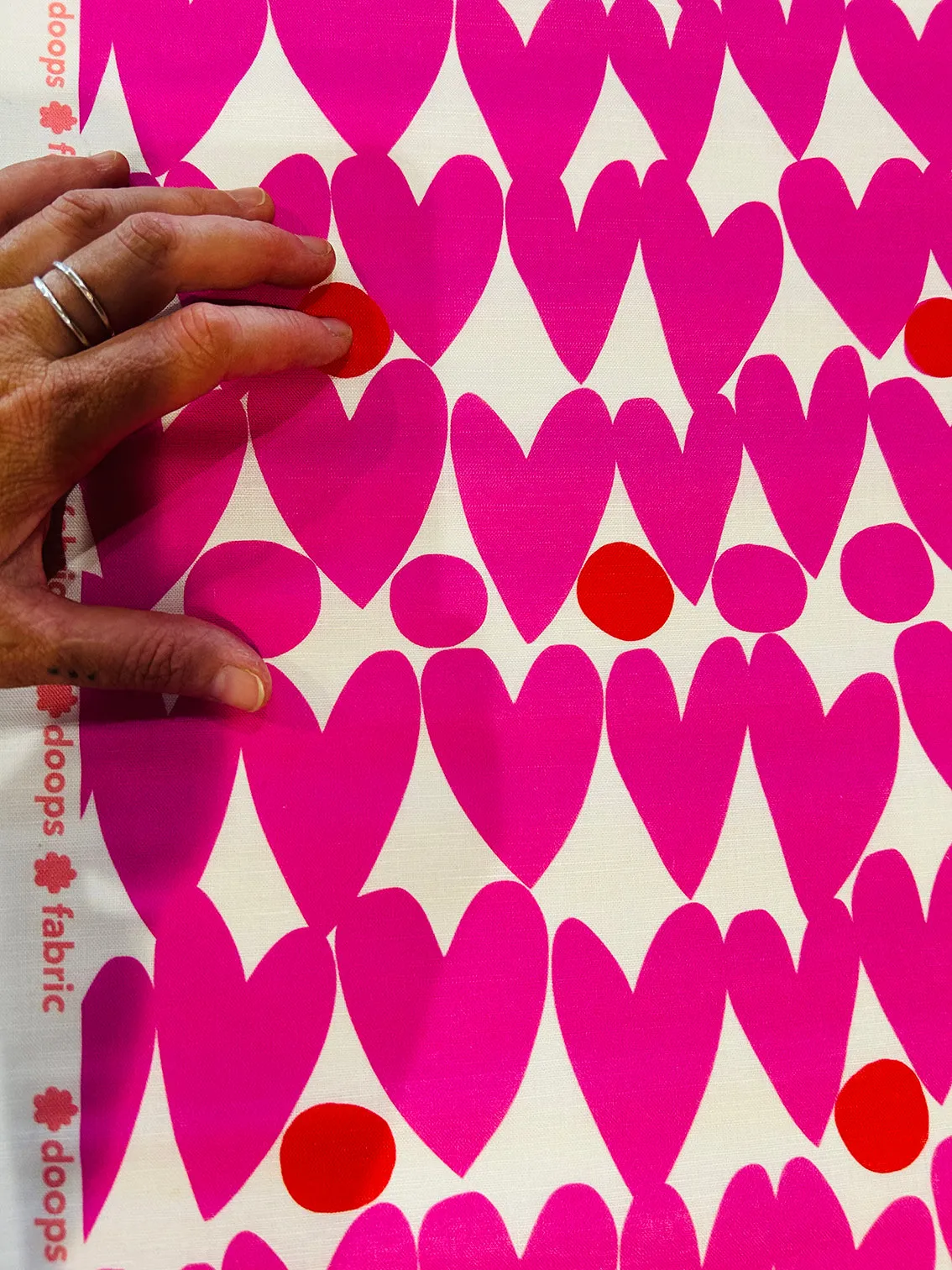 Sweet Pink Love organic cotton linen