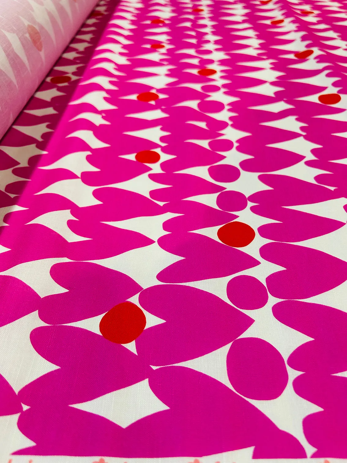 Sweet Pink Love organic cotton linen