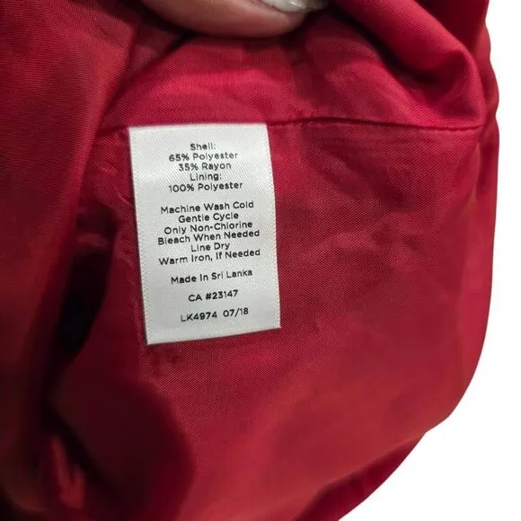 Talbots Straight &amp; Pencil Mni Skirt Women's 12 Petite Red Plaid Hidden Zip Party
