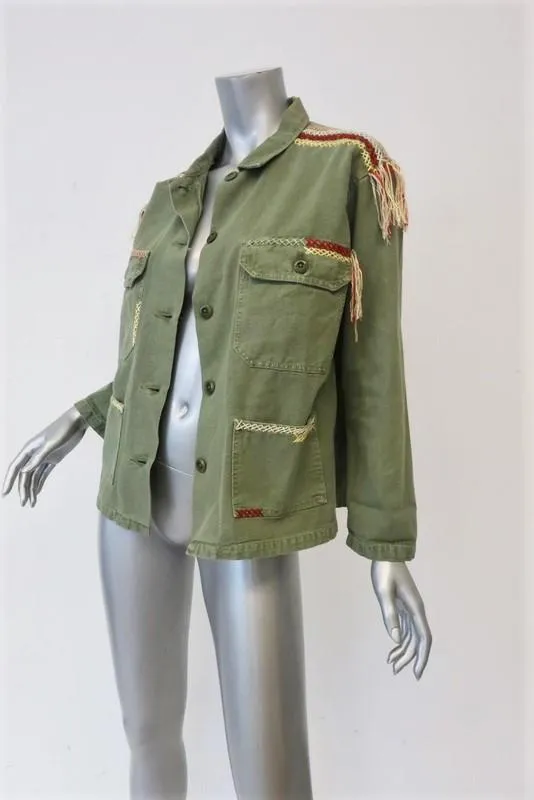 The Great Sergeant Embroidered Jacket Army Green Canvas Size 1 Utility Jacket