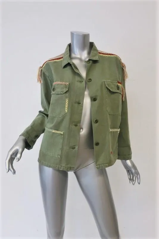 The Great Sergeant Embroidered Jacket Army Green Canvas Size 1 Utility Jacket