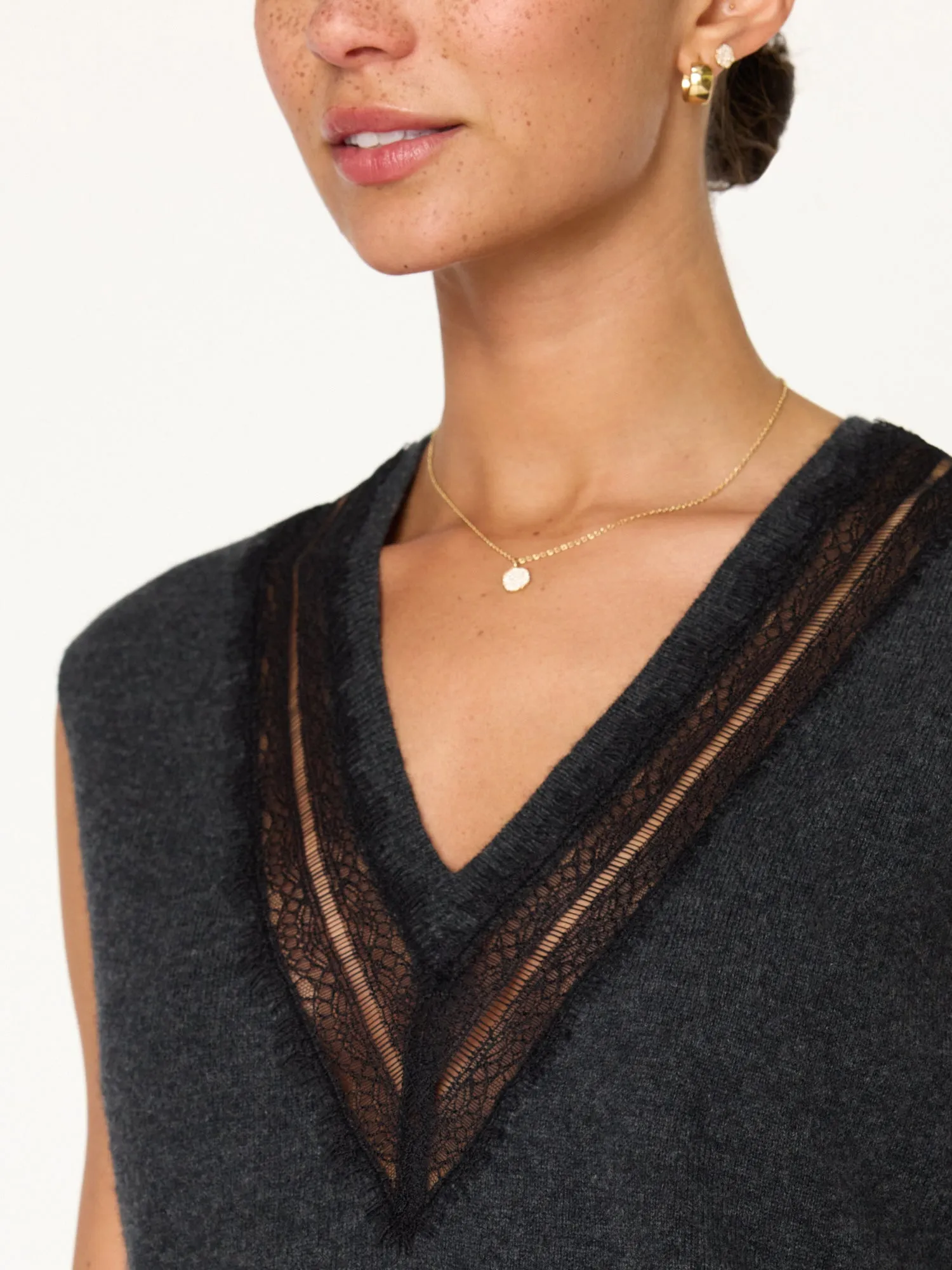 The Isla Lace V Neck Vest