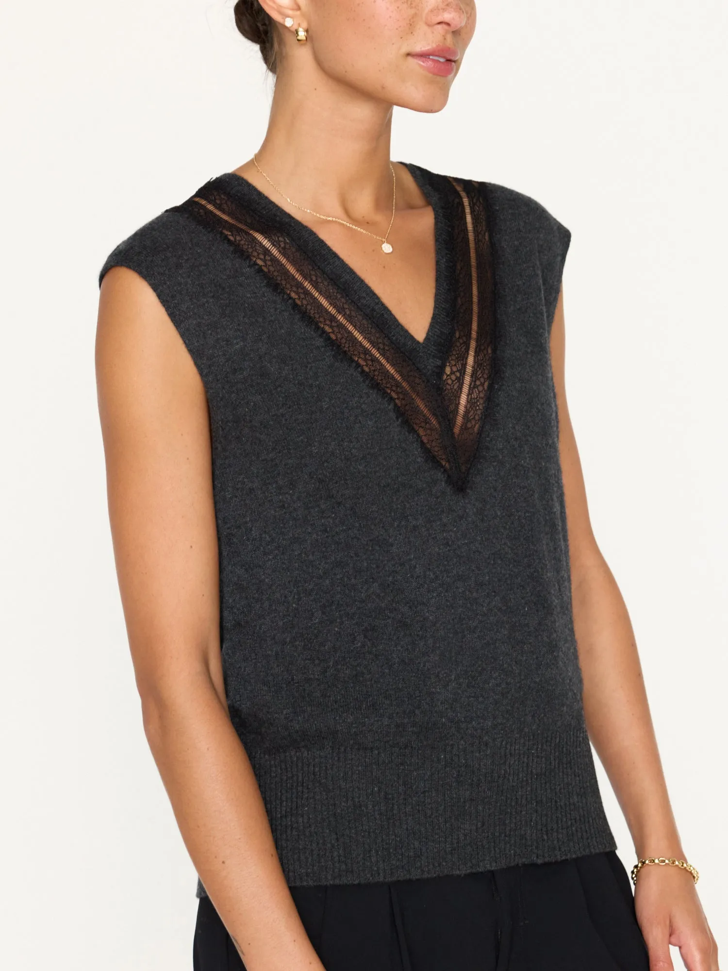 The Isla Lace V Neck Vest