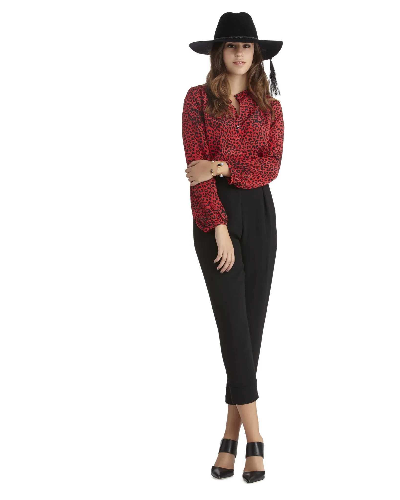 The Podolls | Leopard Print Silk Blouse