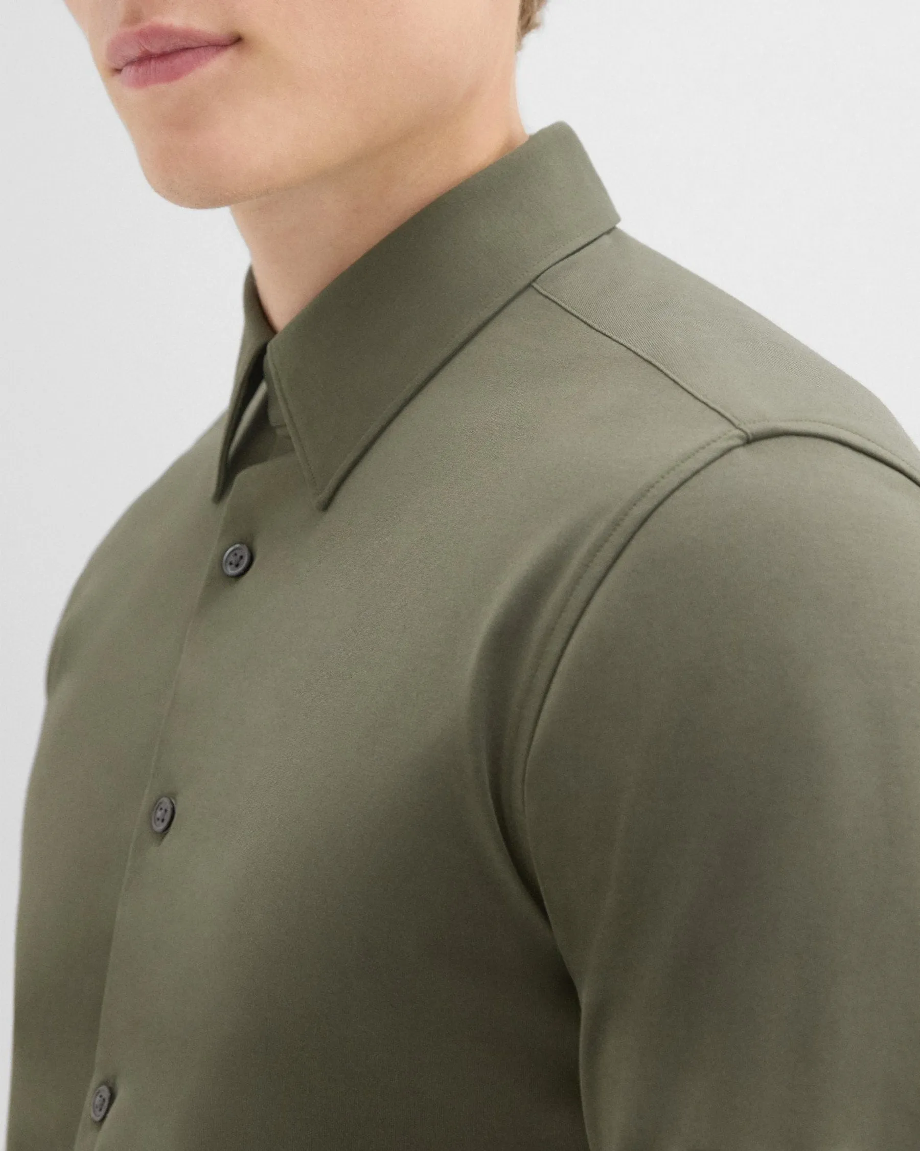 Theory Sylvain Shirt in Structure Knit - Uniform