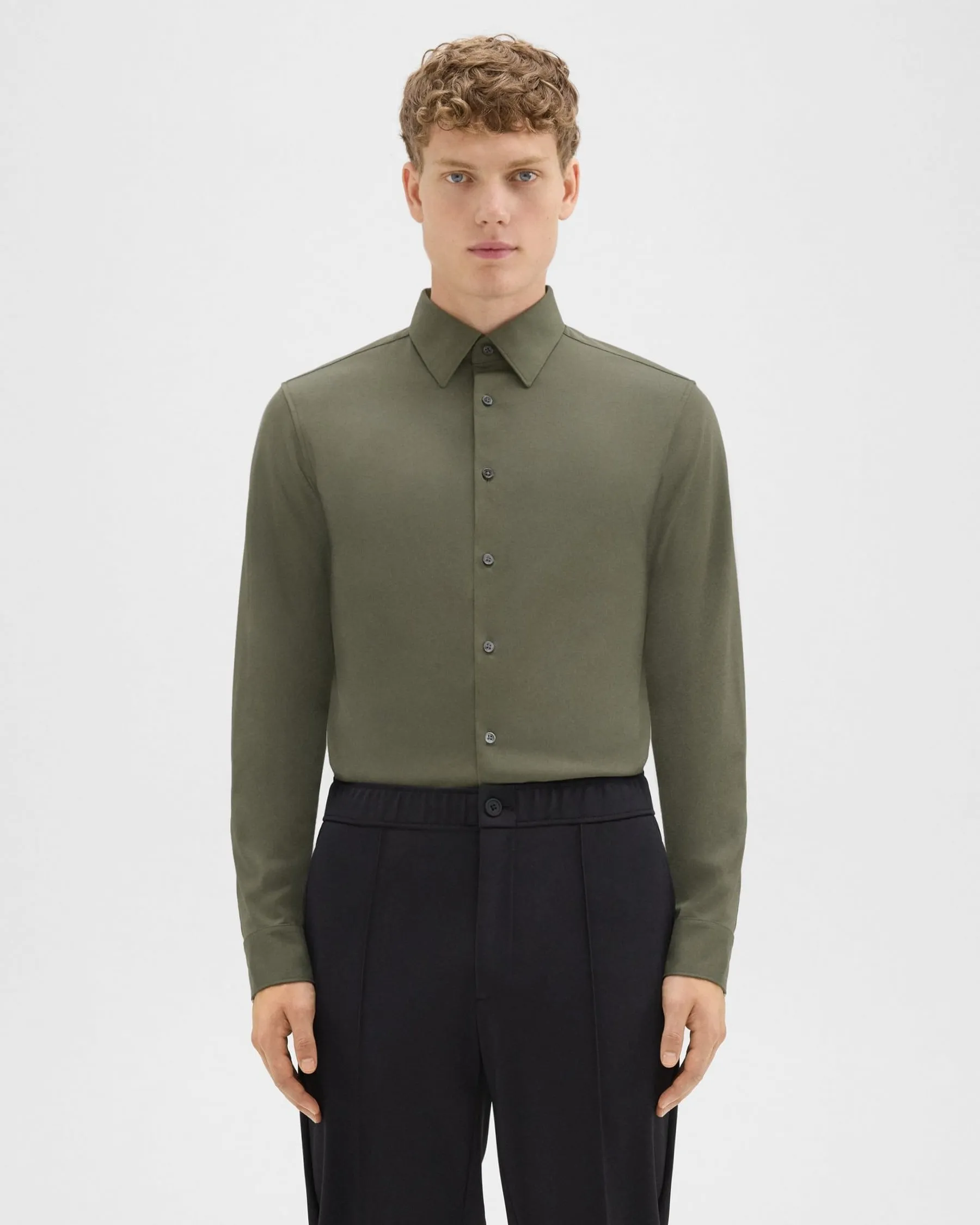 Theory Sylvain Shirt in Structure Knit - Uniform