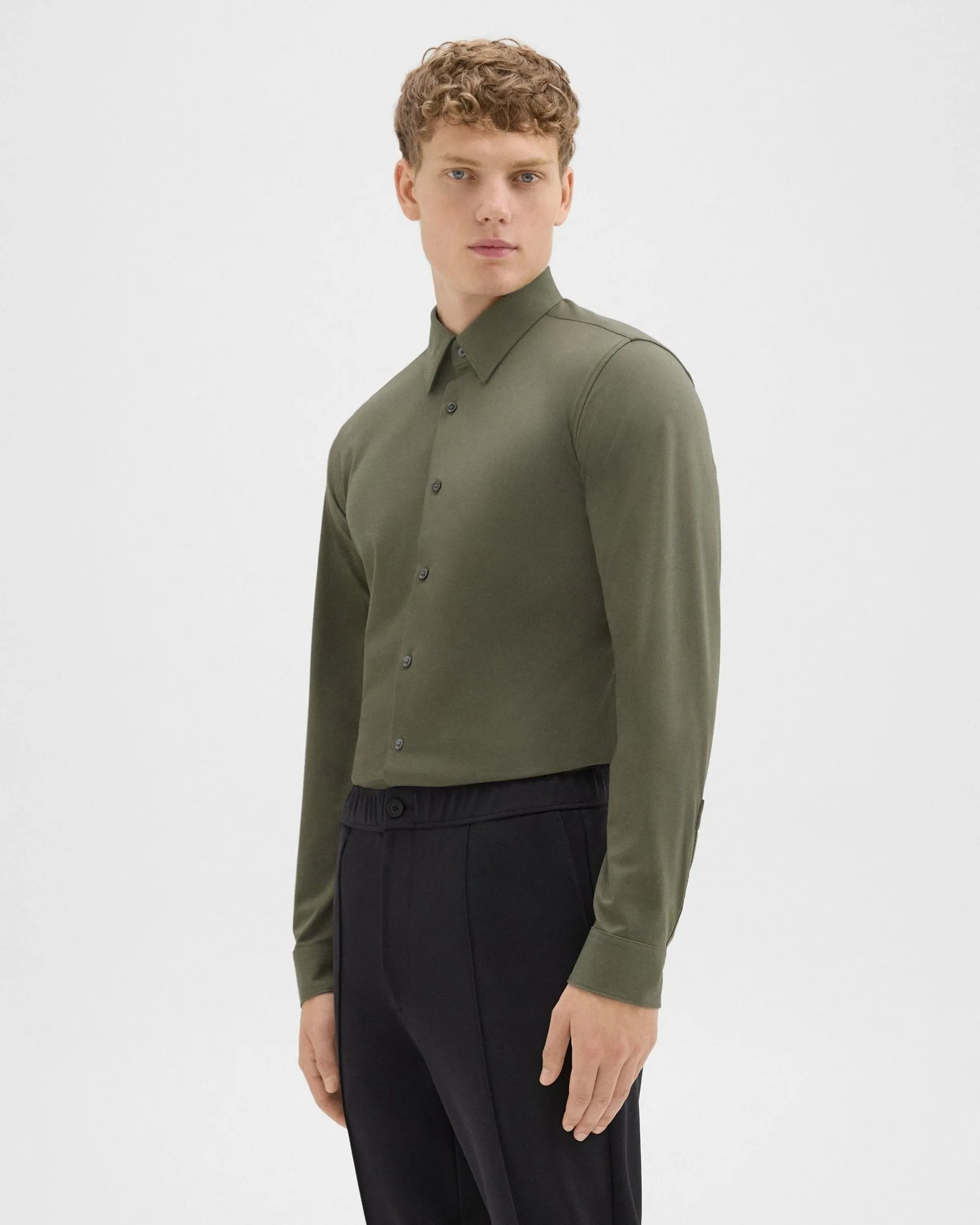 Theory Sylvain Shirt in Structure Knit - Uniform