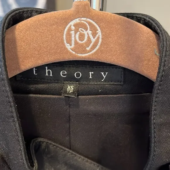 🇪🇸Theory utility jacket black pockets snaps cotton XS