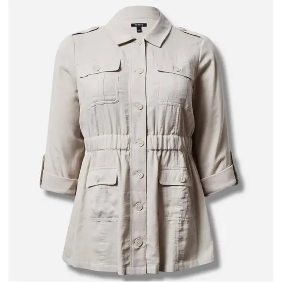 Torrid Gray Utility Anorak Shacket Jacket Size 1X