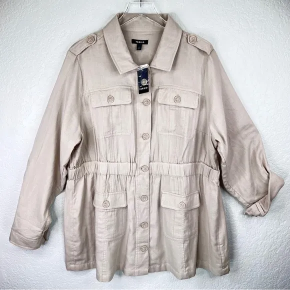 Torrid Gray Utility Anorak Shacket Jacket Size 1X