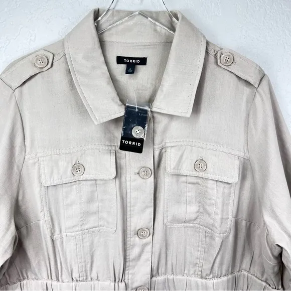 Torrid Gray Utility Anorak Shacket Jacket Size 1X