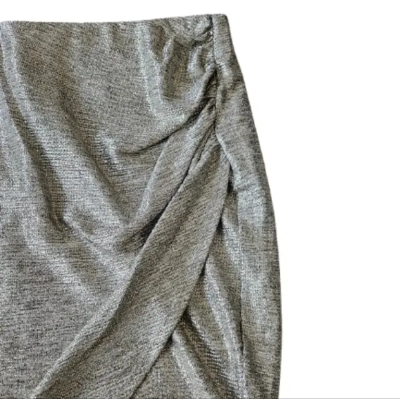 Torrid plus foil knit tulip hem mini skirt, 2XL, silver