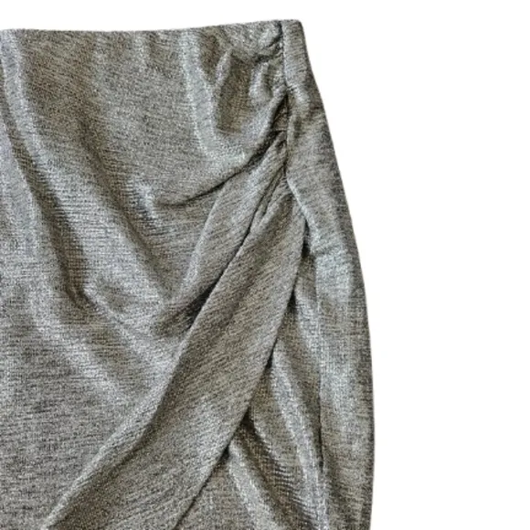 Torrid plus foil knit tulip hem mini skirt, 3XL, silver