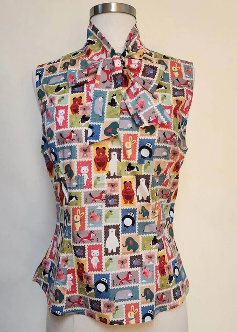 Tulip B Animal Stamps 50's Top Multi Coloured