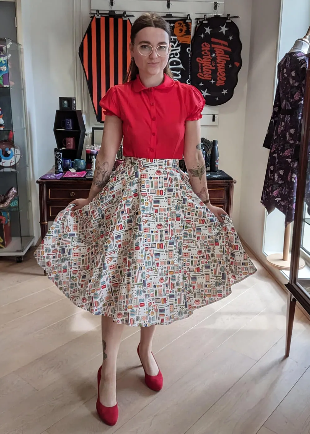 Tulip B Sewing Set 50's Swing Skirt White