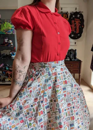 Tulip B Sewing Set 50's Swing Skirt White