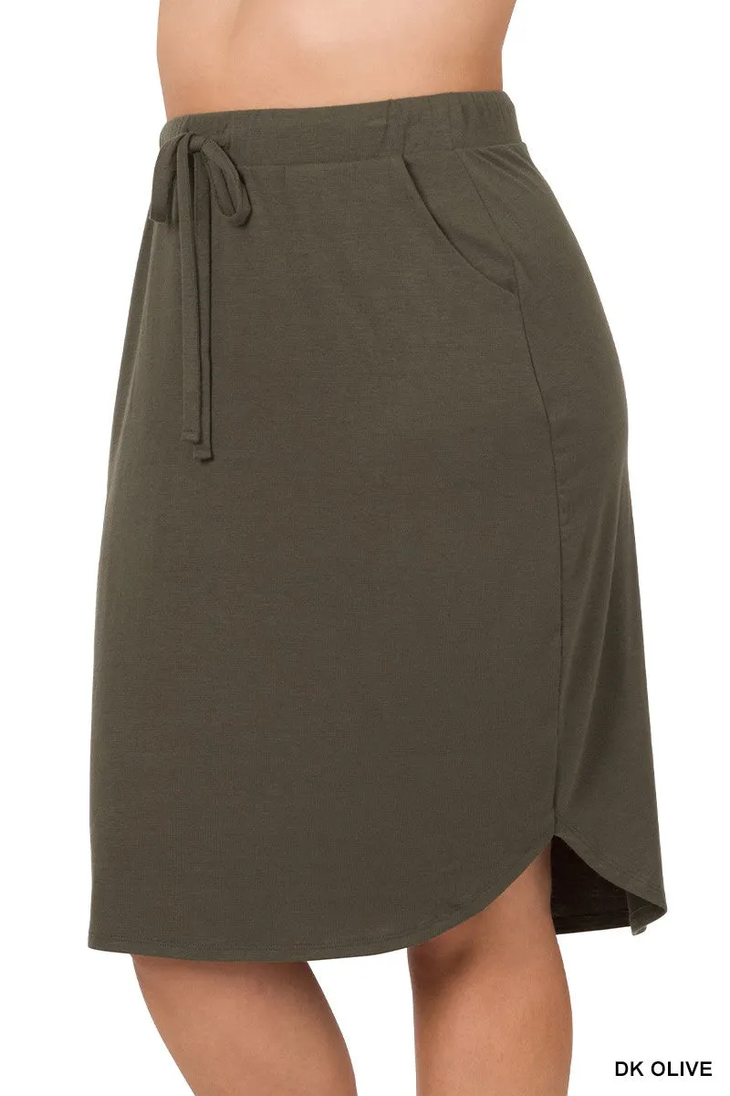 Tulip Hem Skirt with Side Pockets