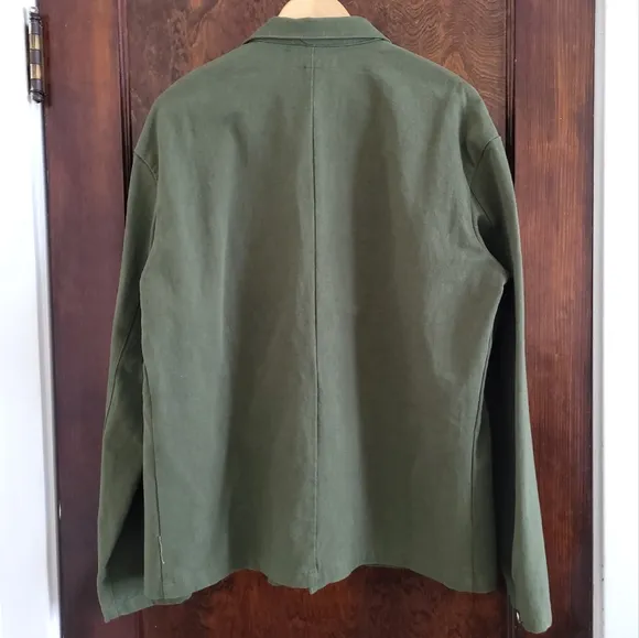 UK brand Olive - Earthy Green Utility Chore Coat with Patch Pockets Sized M/L