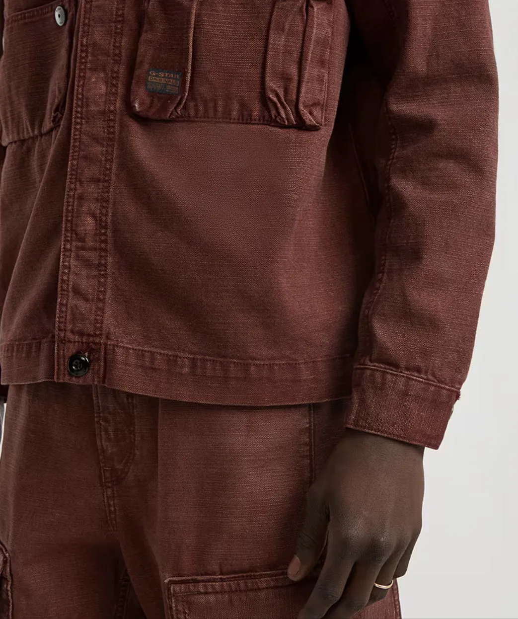 UTILITY OVERSHIRT faded autumn leaves garment dye