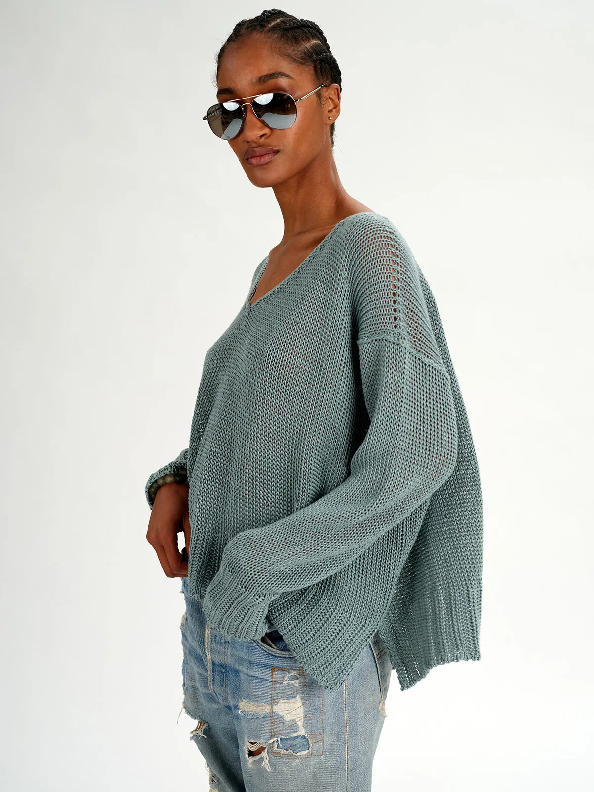 V Neck Box Sweater