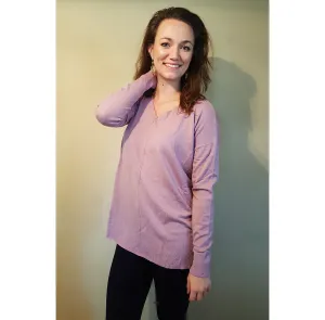 V-Neck Long Line Sweater