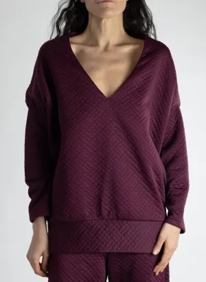 V-Neck Sombra Sweater - Burgundy