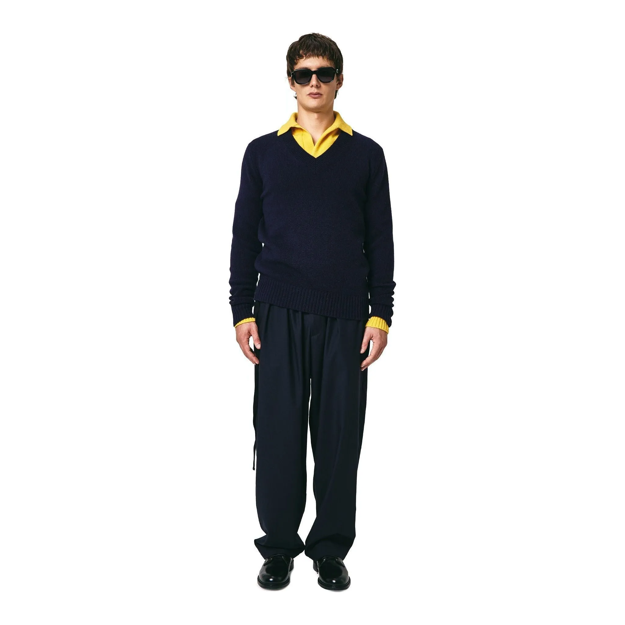 V Neck Sweater, Blu
