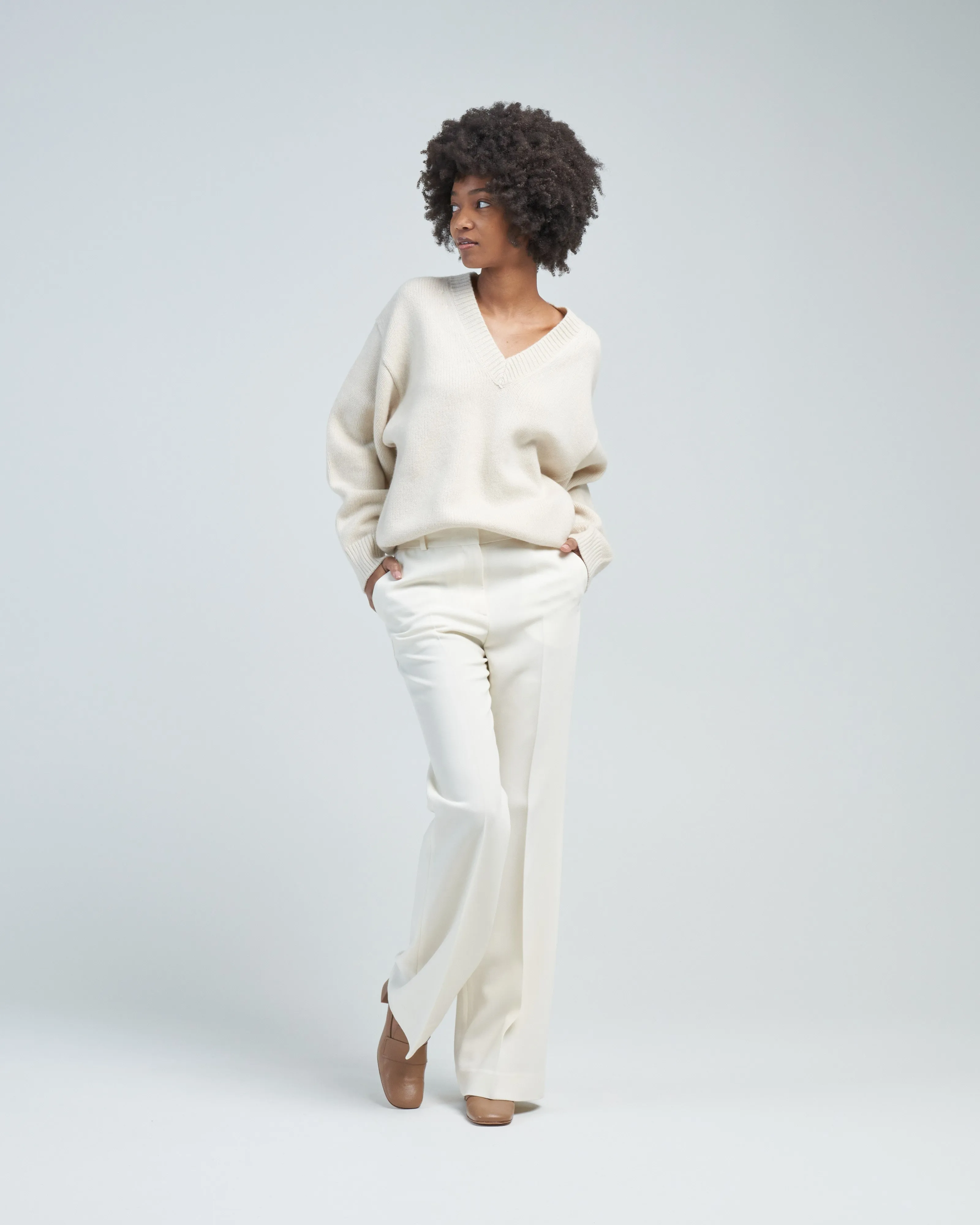 v-neck wool cashmere knit