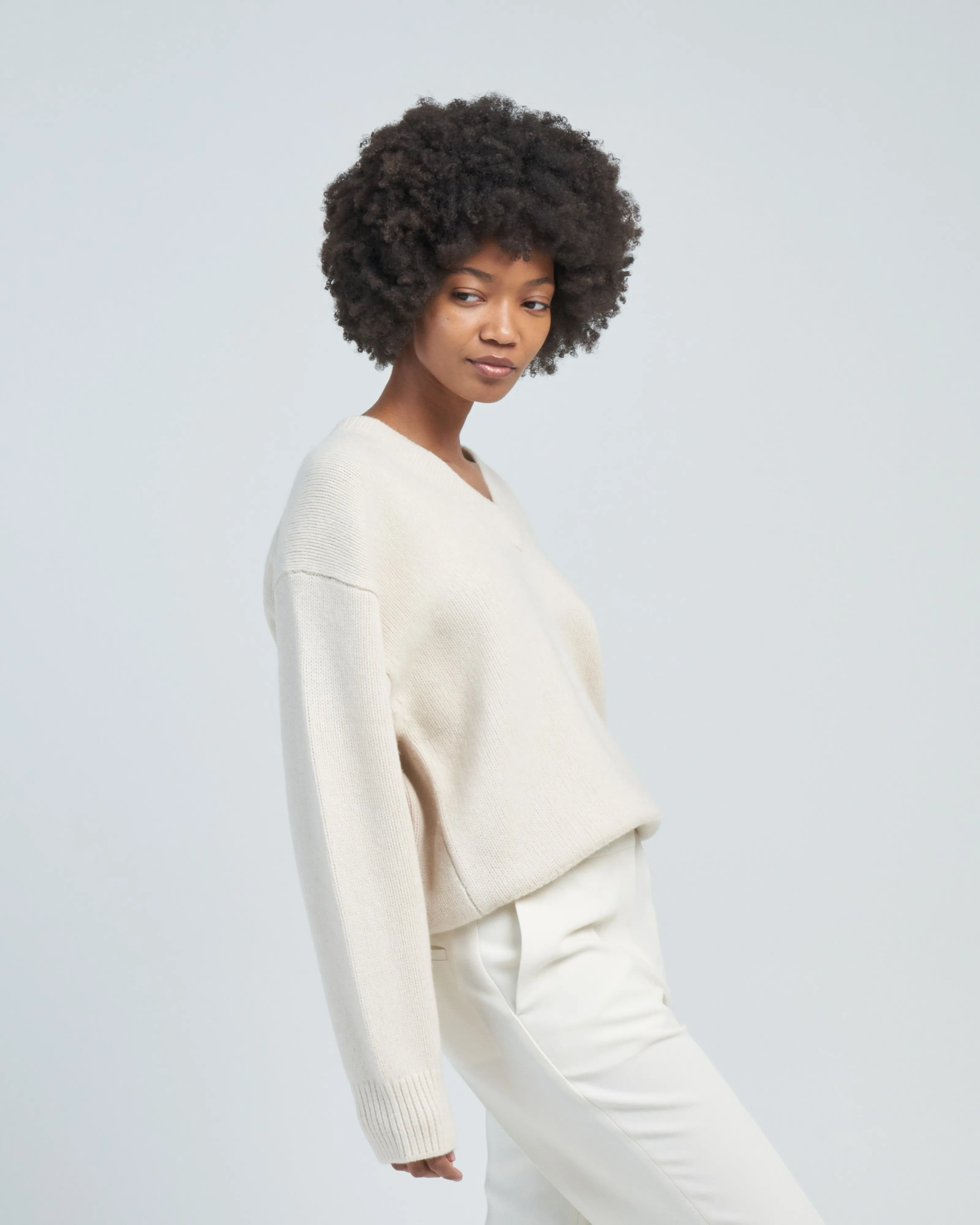 v-neck wool cashmere knit