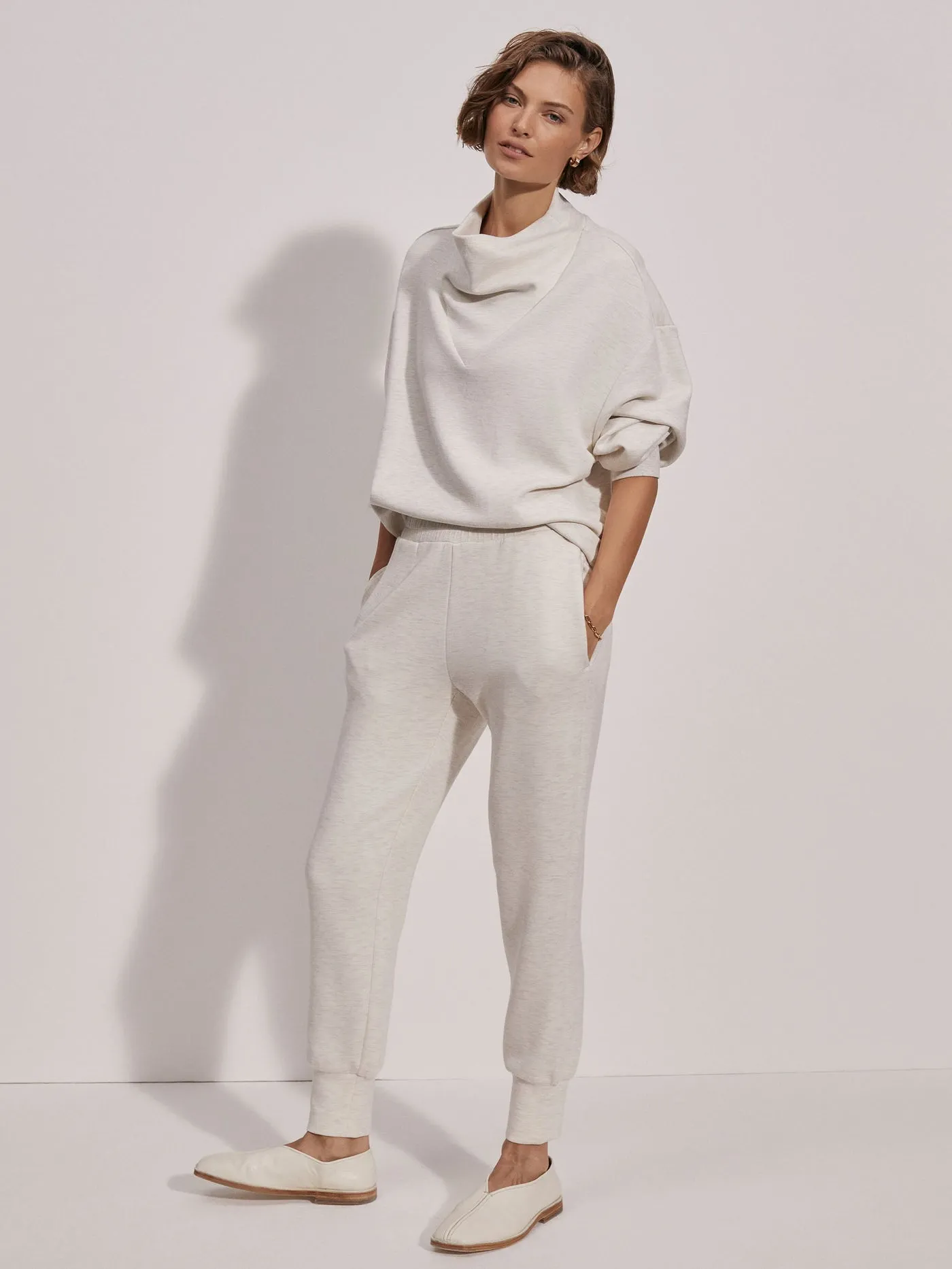 Varley | The Slim Cuff Pant 25" {Ivory Marl}