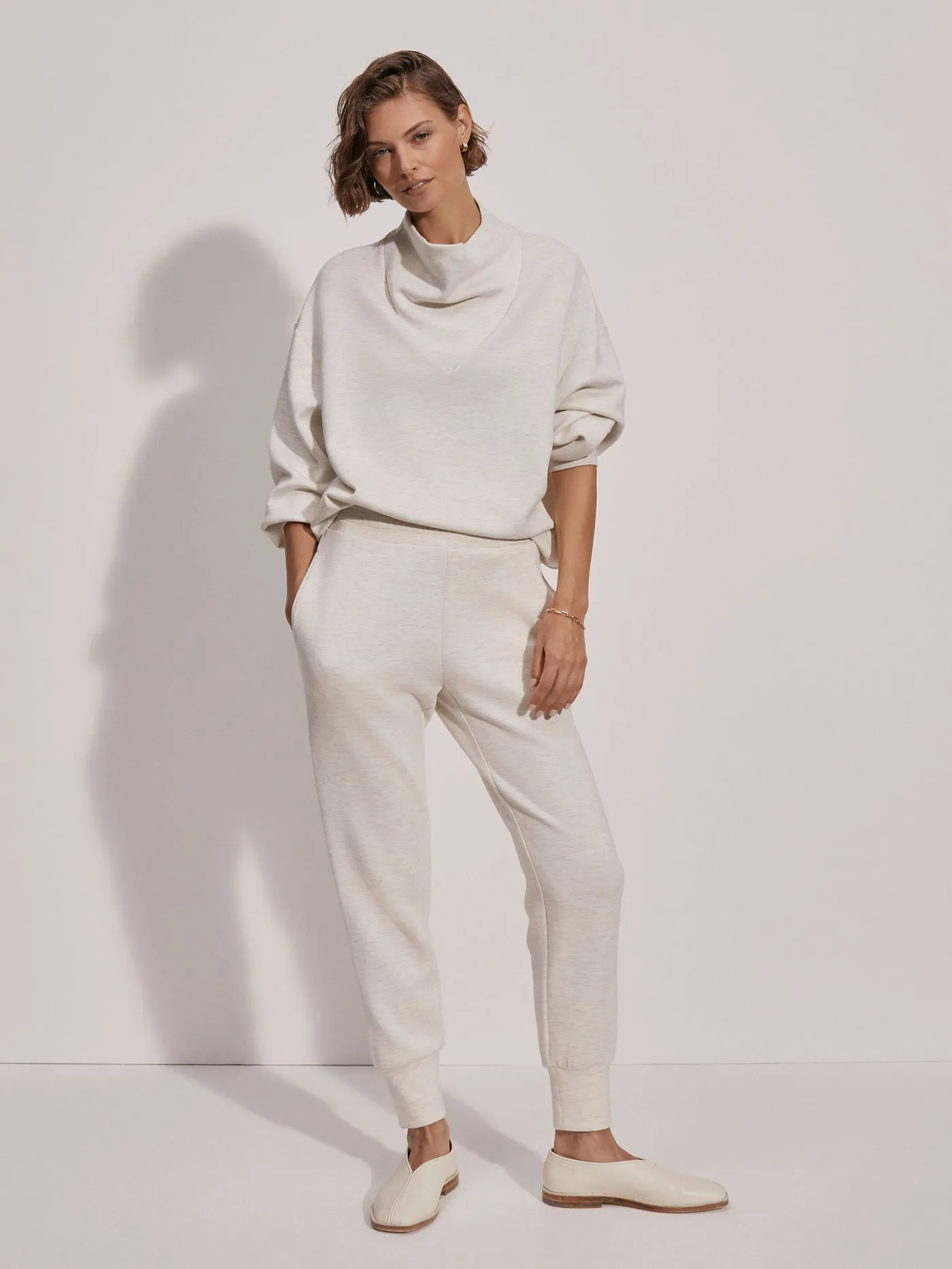 Varley | The Slim Cuff Pant 25" {Ivory Marl}
