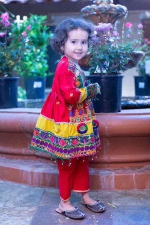 Vibrant Multicolored Silk Suit