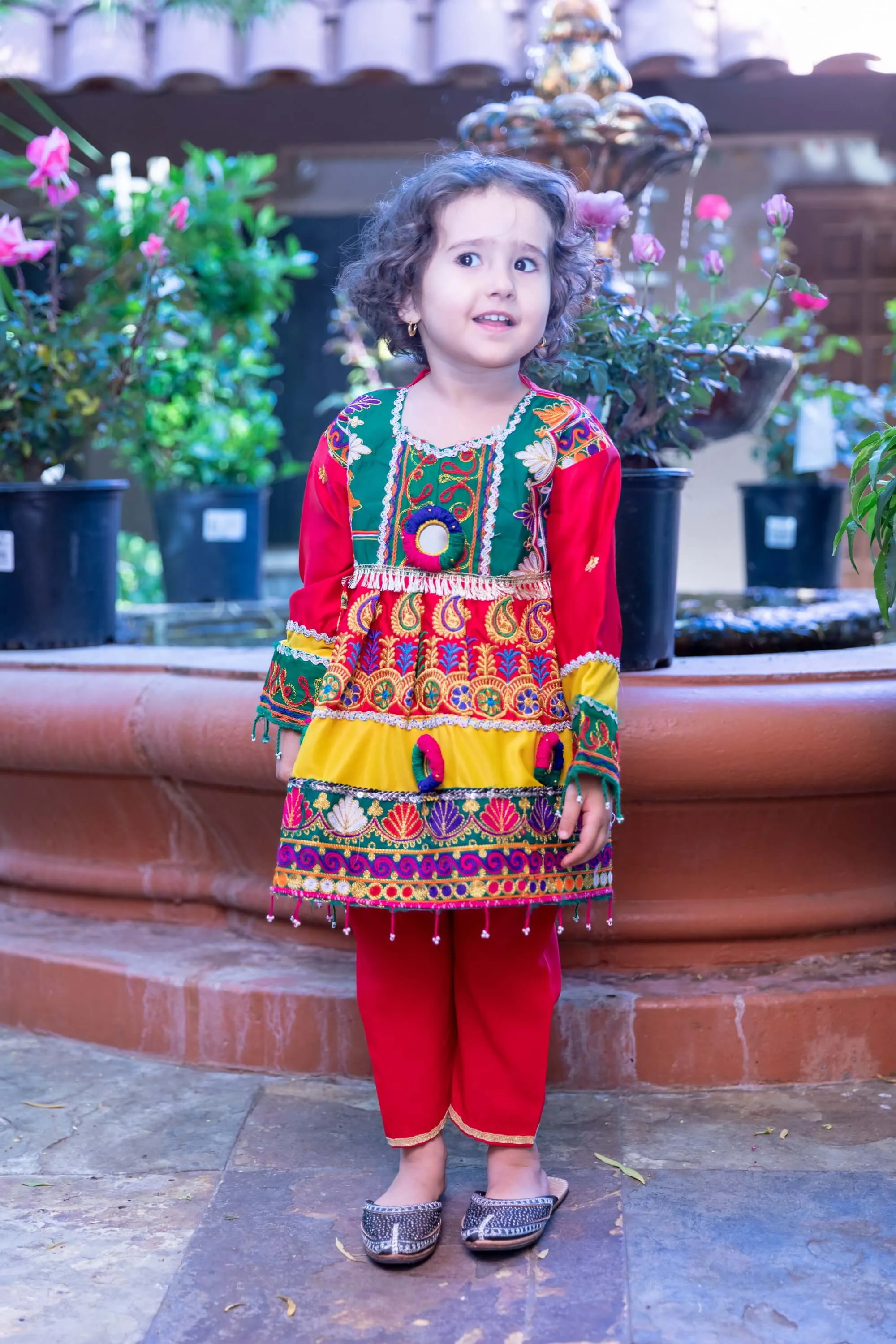Vibrant Multicolored Silk Suit