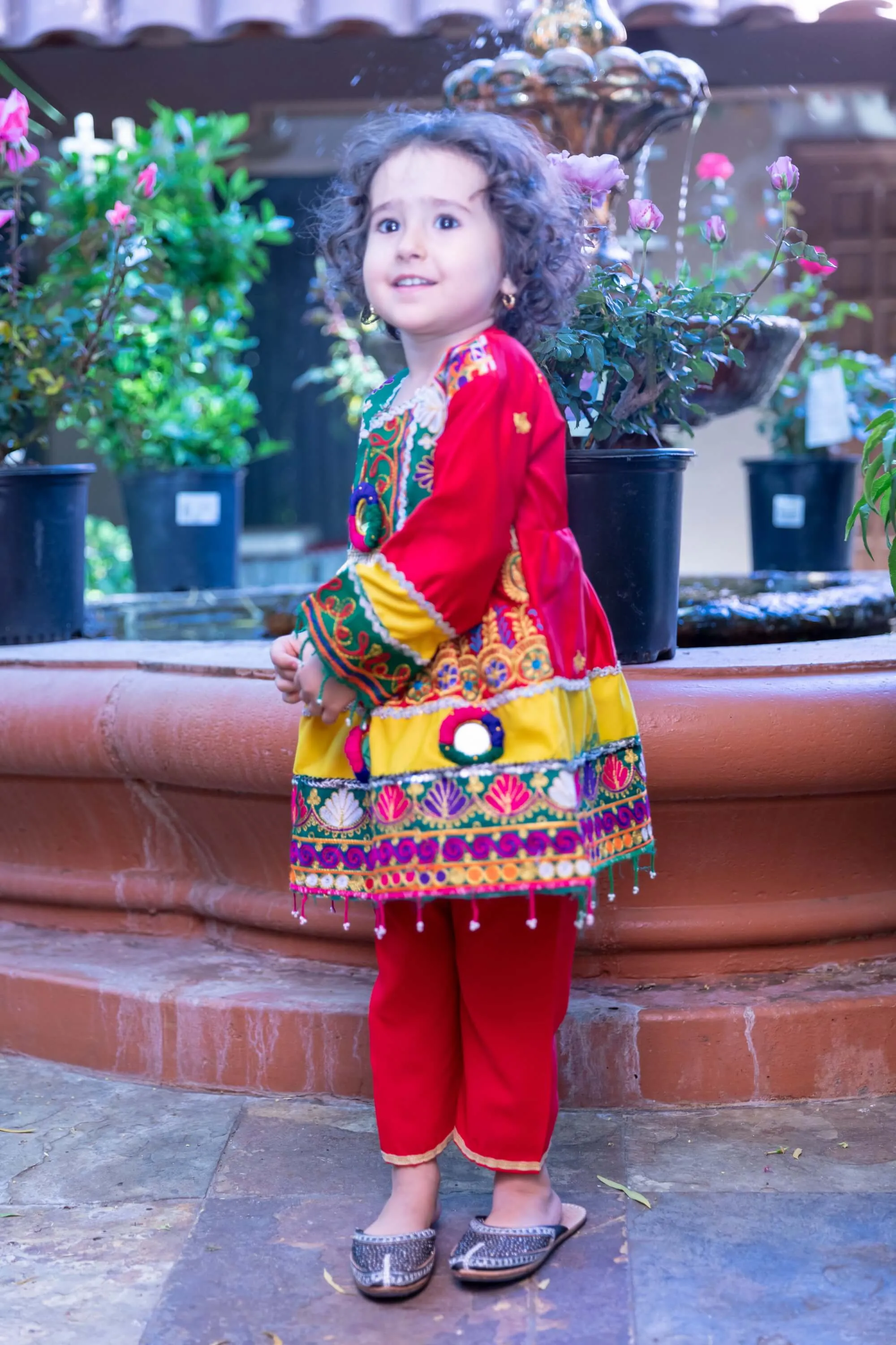 Vibrant Multicolored Silk Suit