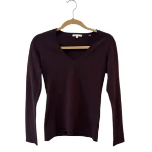 Vince Maroon Cashmere V-Neck Sweater Size S