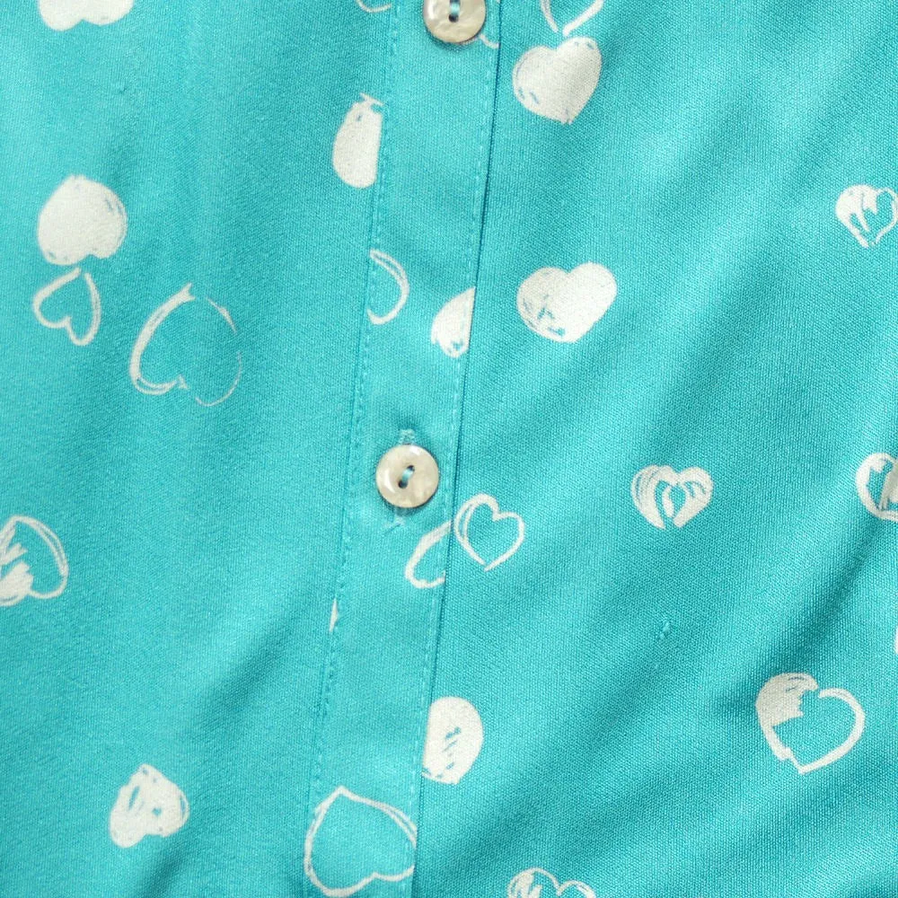 Vintage Halston Skirt and  Blouse Set Suit  1980S Turquoise/White Size 6