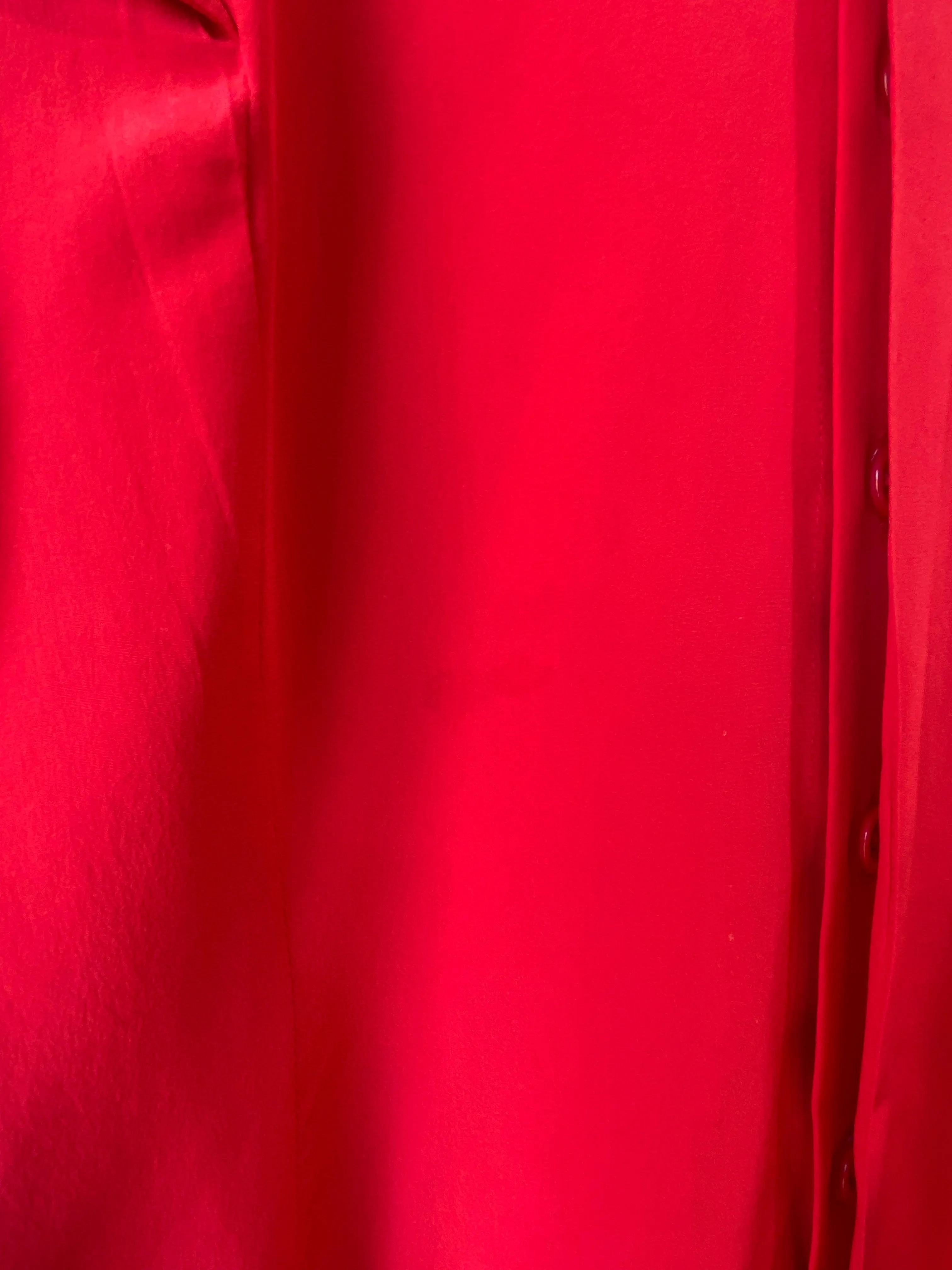 Vintage Karl Lagerfeld 1980s Red Silk Top