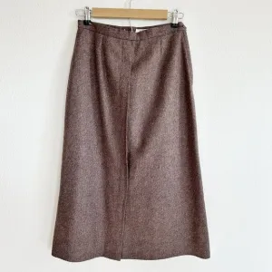 Vintage Southwick Skirt 10 Brown Wool Tweed Midi Straight Lined Classic