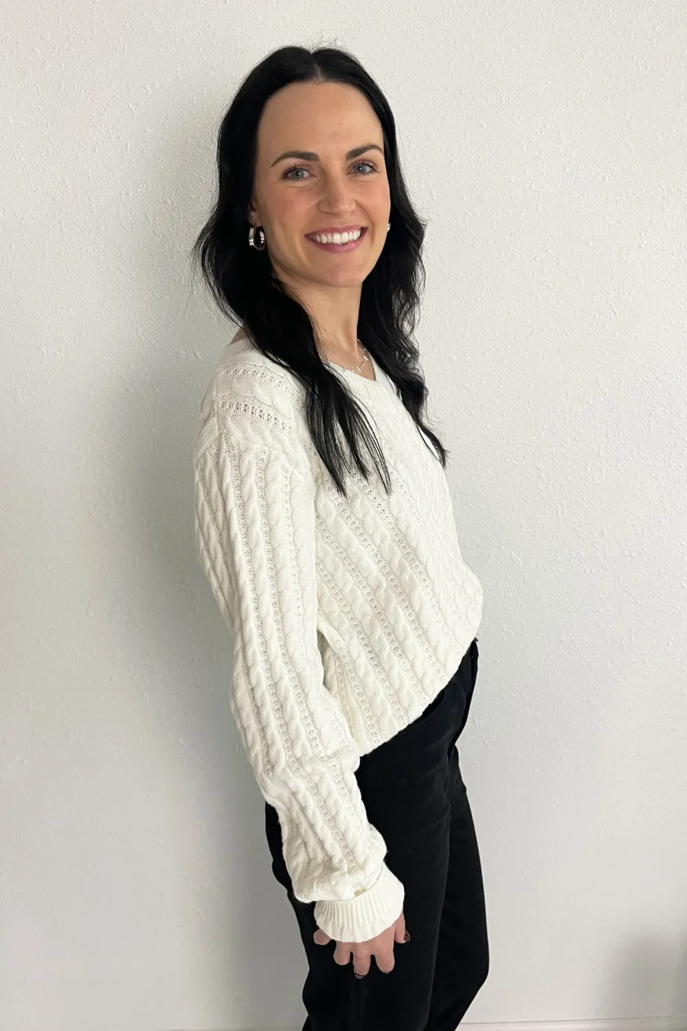 Vintage V-Neck Cable Knit Sweater