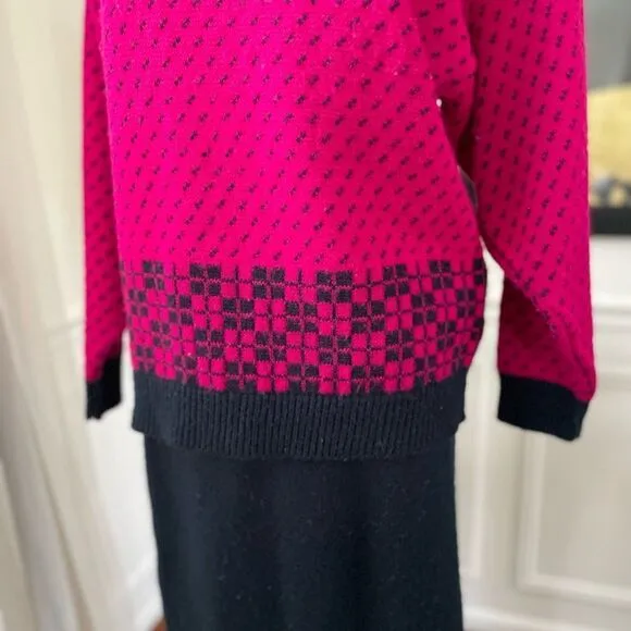 Vintage 80s Boundary Waters Sweater Skirt Set M