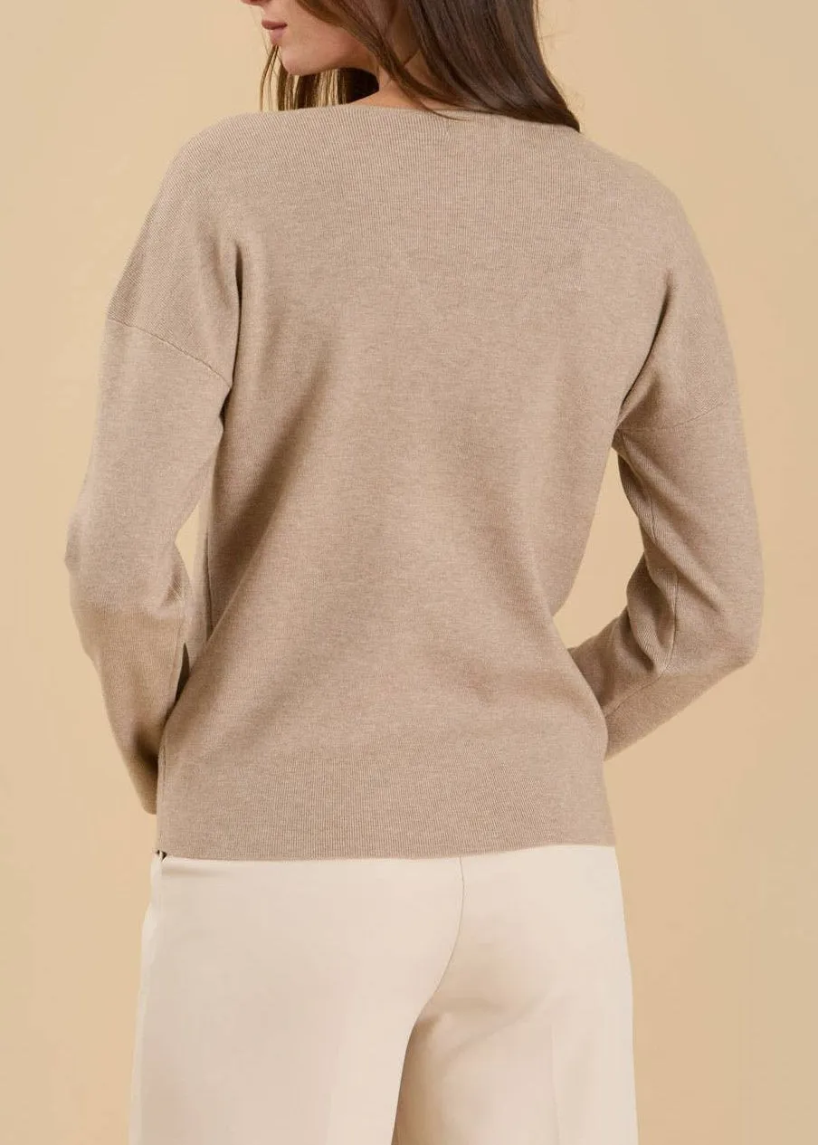 Violet V-Neck Knit Sweater