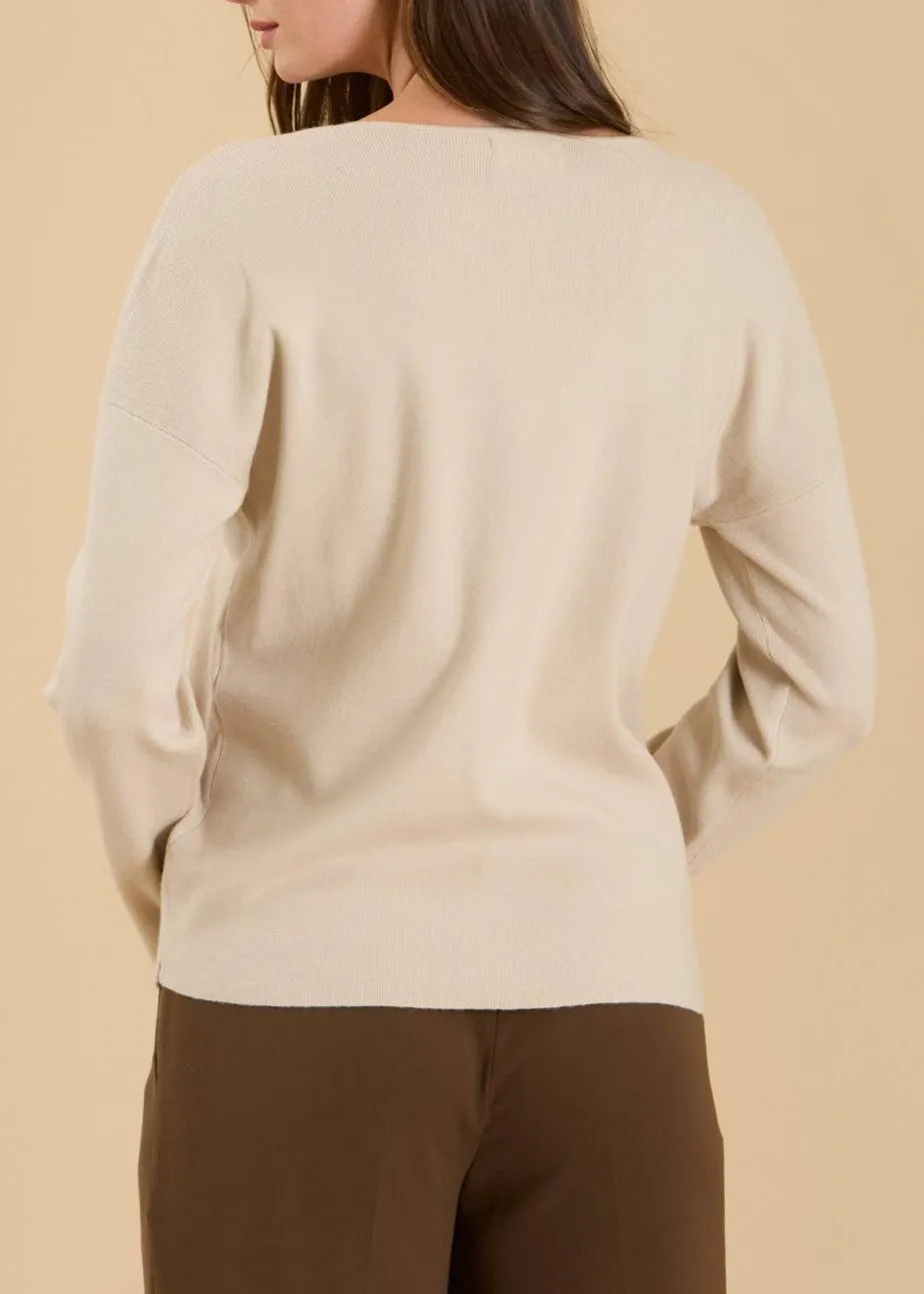 Violet V-Neck Knit Sweater