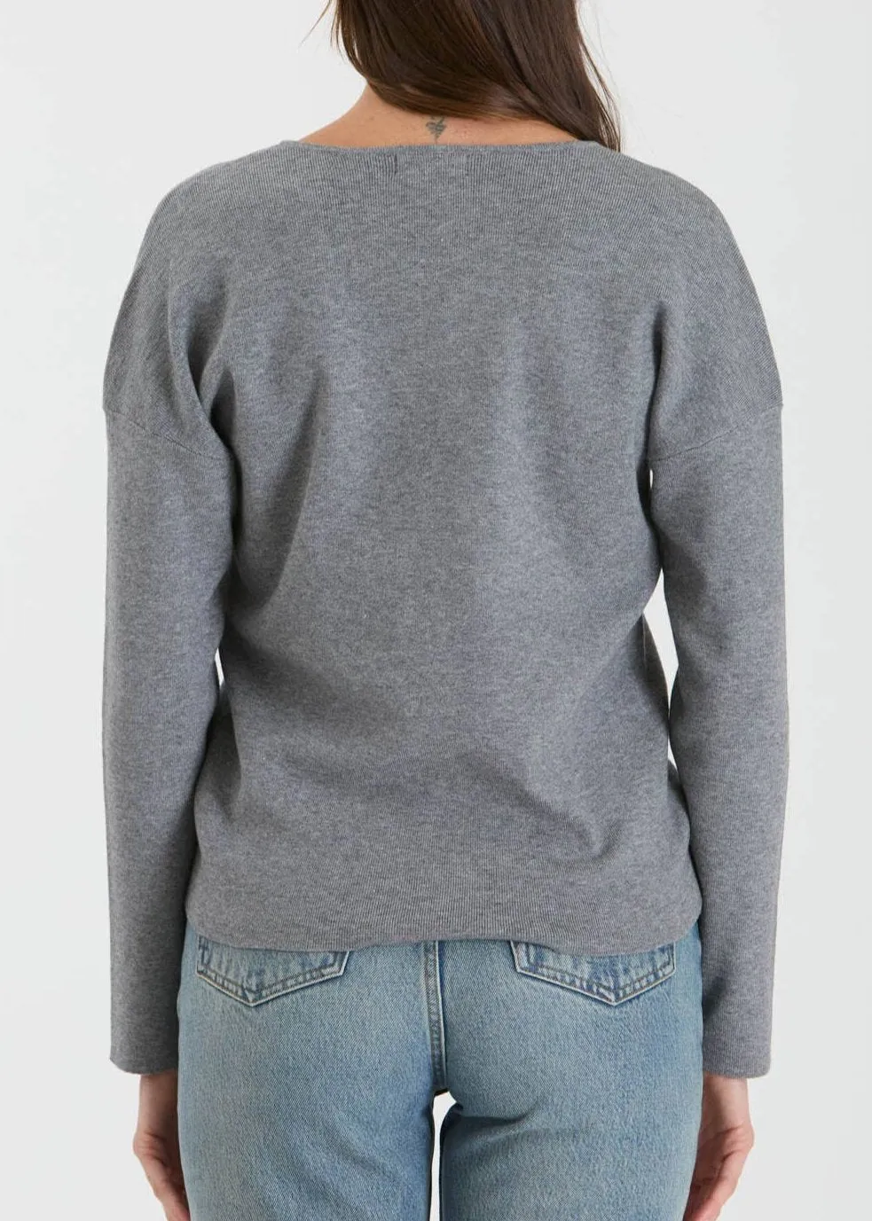 Violet V-Neck Knit Sweater