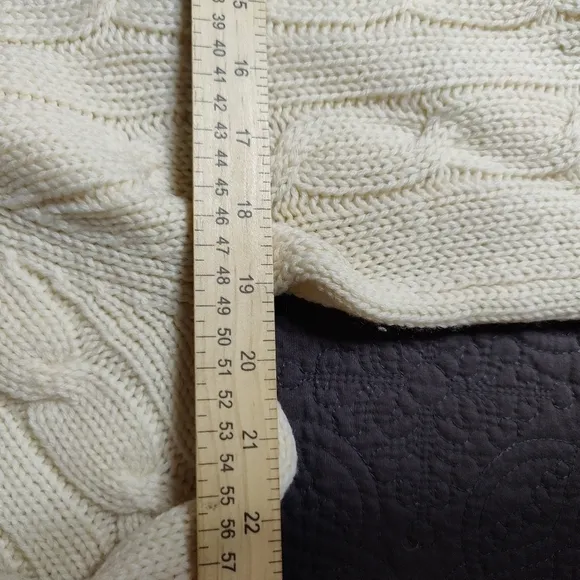 Vtg Henry Pollock V-Neck Pullover Cable Knit Varsity Tennis Cricket Sweater 6