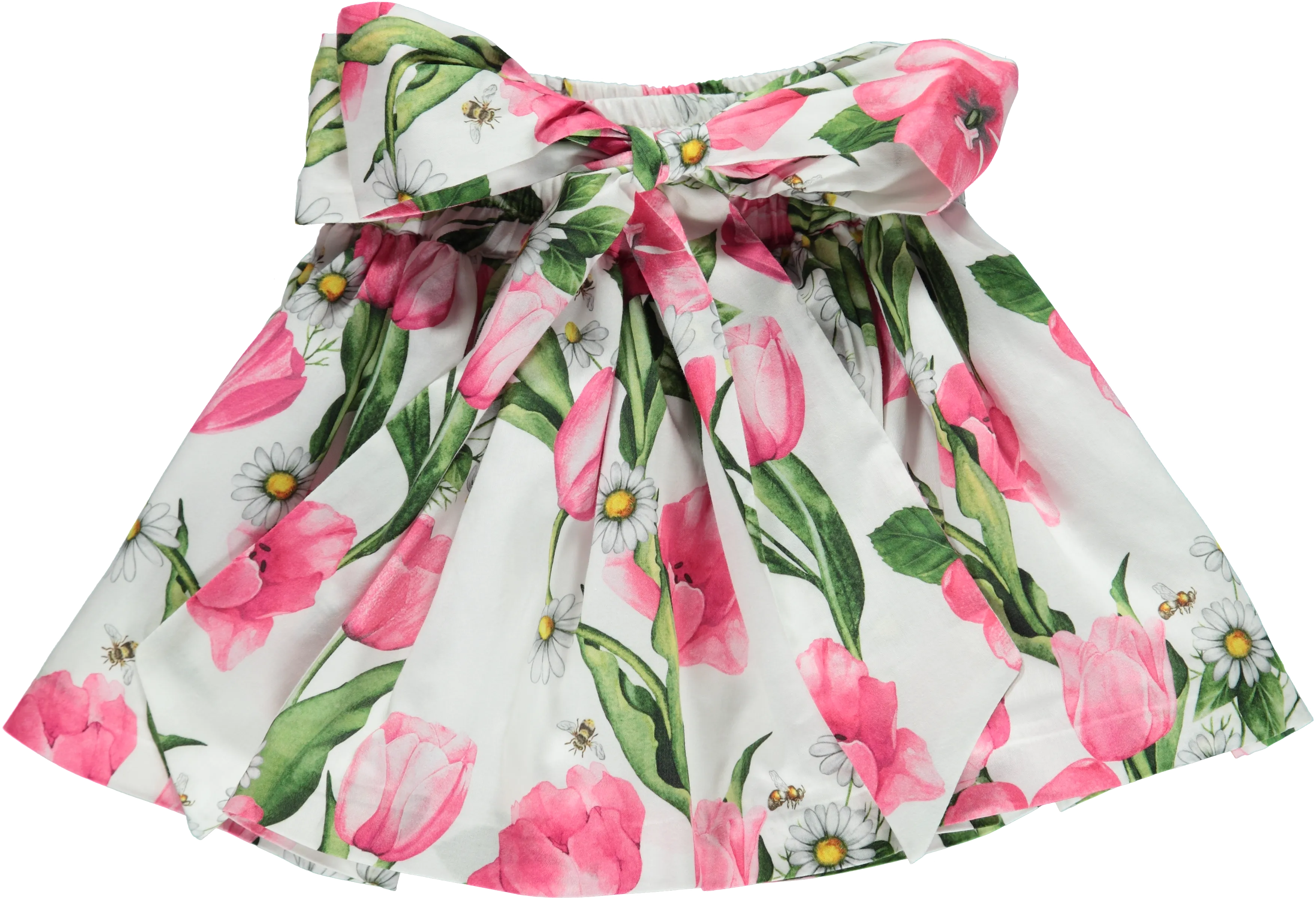 White & Pink Cotton Skirt