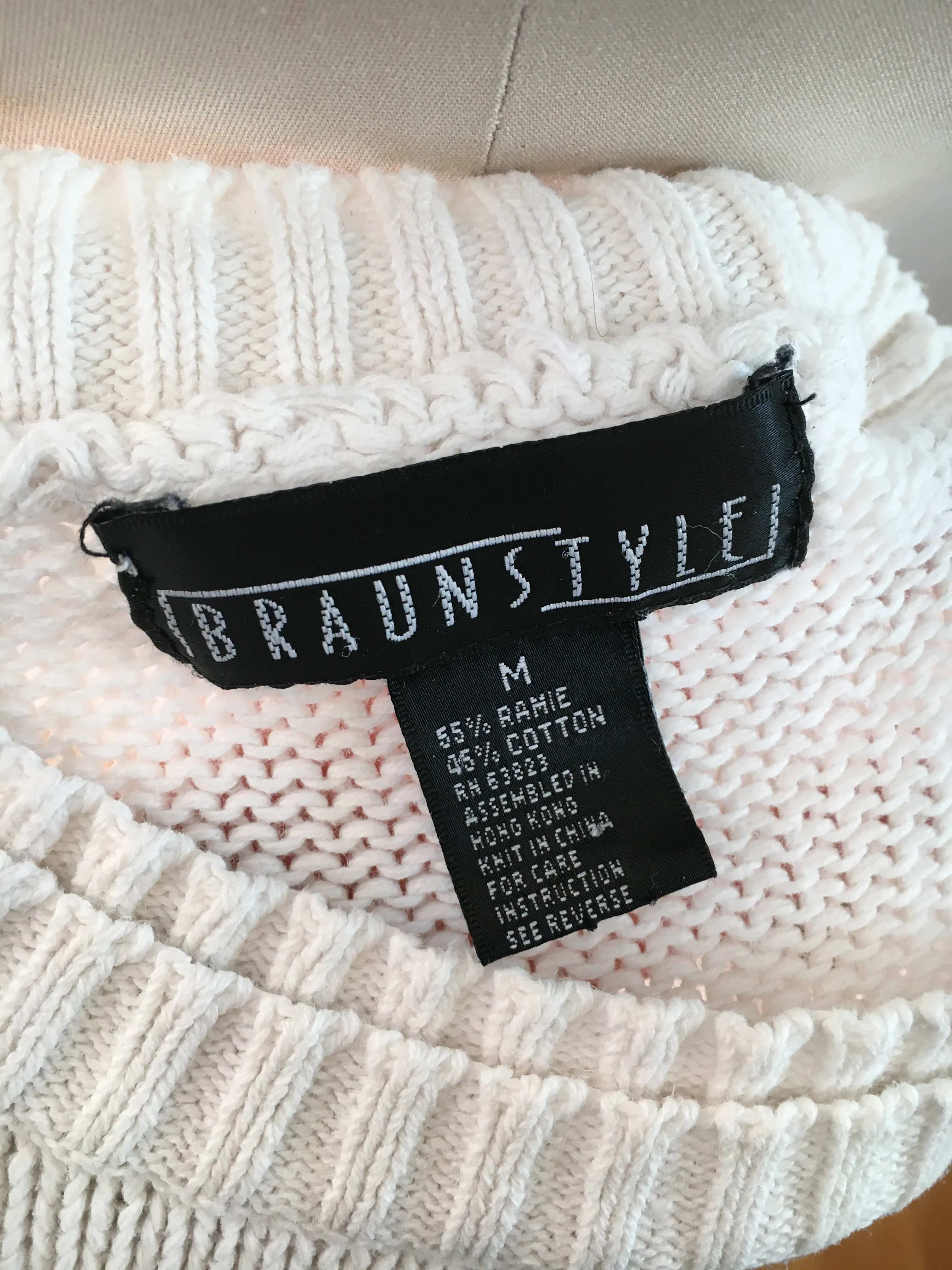 White Cotton Short Sleeve Sweater